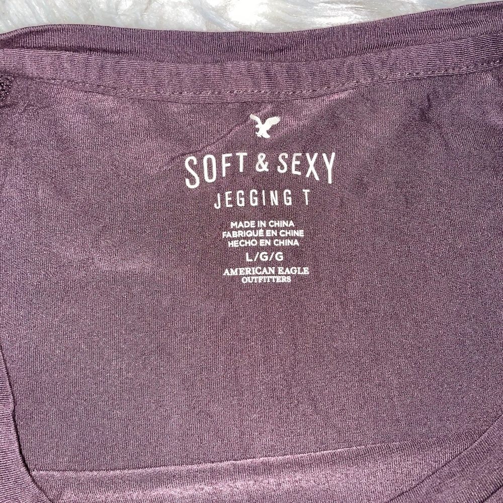 AEO Soft & Sext Mauve Long Sleeve Legging Tee L - Picture 6 of 6